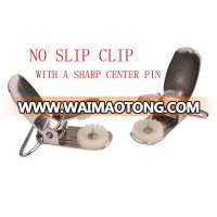 NO SLIP CLIP SUSPENDERS WITH A SHARP CENTER PIN