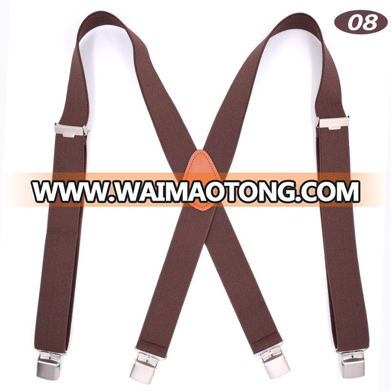 2017 Hot Sale Garment Accessory Factory Custom men's Elastic Suspenders X suspenders